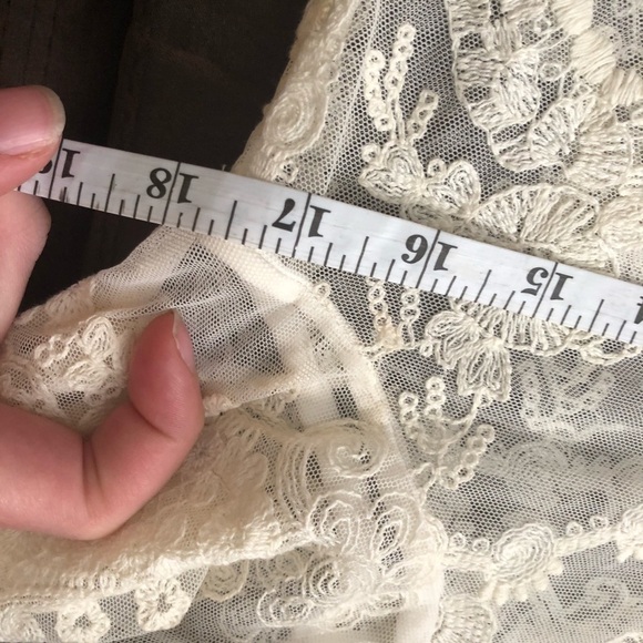 Zara Ivory Lace Long Sleeve Midi Dress Sz Medium - Picture 9 of 9